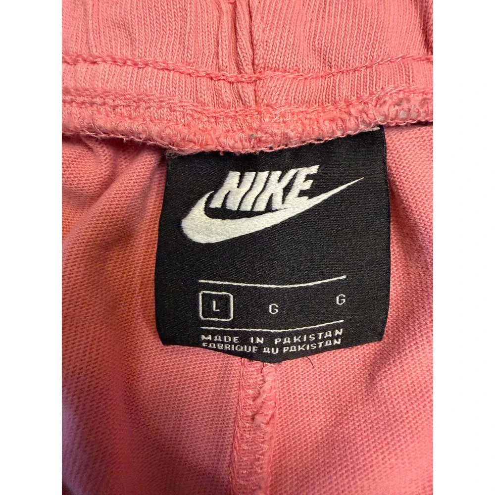 Nike Sportswear Womens Coral Pink Jersey Shorts Elastic Waist Logo Size Large